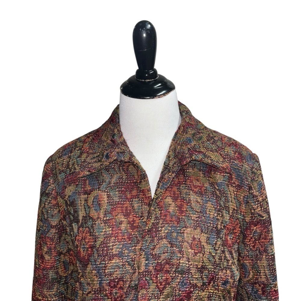 Coldwater Creek Women's Size 8P Petite Tapestry Blazer Jacket Boucle Fitted - Picture 2 of 7